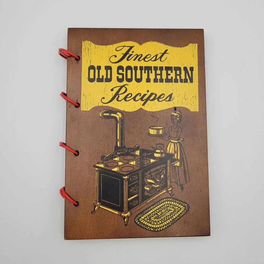 Finest Old Southern Recipes Wood Cover Cook Book 250 Recipes 1965 Vintage